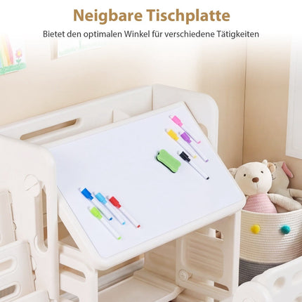 Children's Desk Set with Bookshelves and Whiteboard