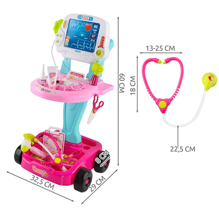 Children's Doctor Play Set with Stroller – 18 Pieces
