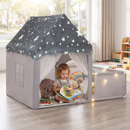 Children's Glow-in-the-Dark Play Tent with Mat & Window