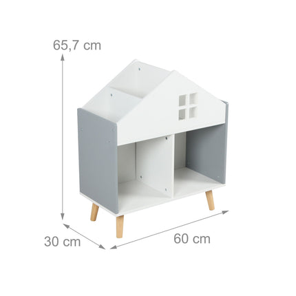 Children's House-Shaped Shelf, MDF and Pine Wood