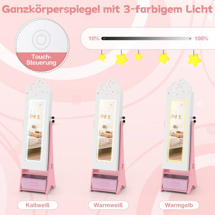 Dětská šperkovnice se zrcadlem a LED světly