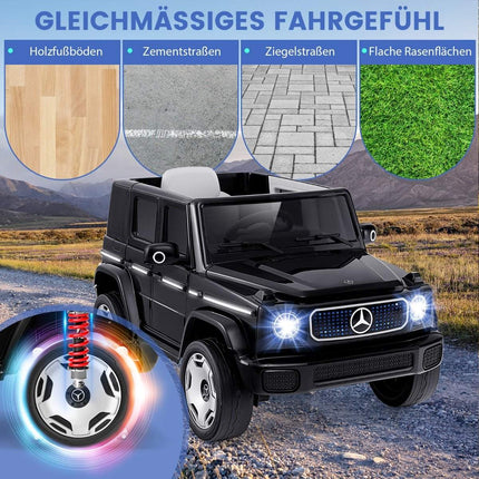 Dětské elektrické auto Mercedes-Benz s dálkovým ovládáním 2.4G a světlometem, elektrické vozítko 12V, černé