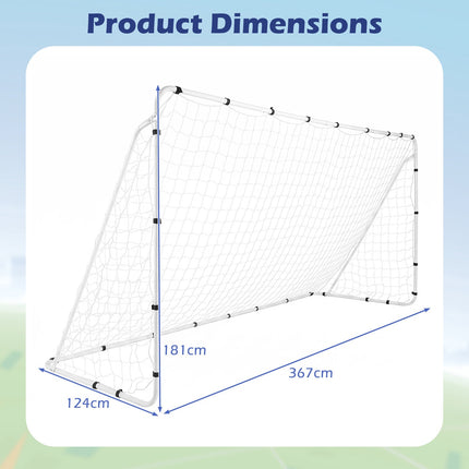 Children's Metal Football Goal 367x181 cm with PE Net