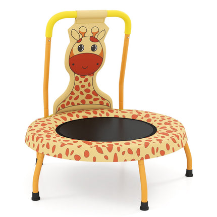Dětská mini trampolína s madlem, motiv žirafy, 71cm