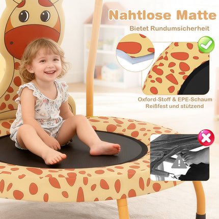 Dětská mini trampolína s madlem, motiv žirafy, 71cm