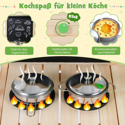 Dětská venkovní bahenní kuchyňka s tabulí a kohoutkem