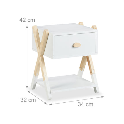 Dětský noční stolek se zásuvkou, design X