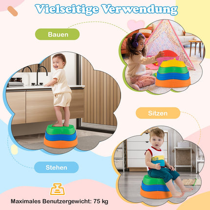 Children's Non-Slip Balance Stones, Multicolor, Up to 80kg