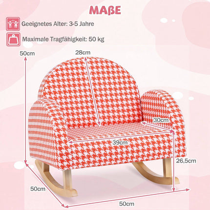 Children's Orange Rocking Chair with Teddy Velvet Fabric