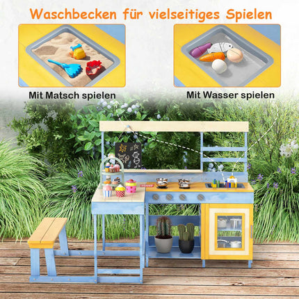 Children's Outdoor Mud Kitchen with Picnic Table – Fir Wood