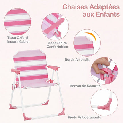 Children's Picnic Table Set with Adjustable Parasol, Red