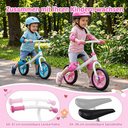 Children's Pink Balance Bike, Adjustable Handlebar, 2.5 kg
