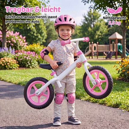 Children's Pink Balance Bike, Adjustable Handlebar, 2.5 kg