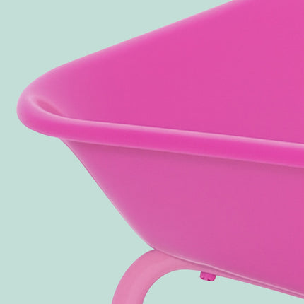 Kinder-Schubkarre aus Metall (rosa) – Gummirad, Griffe