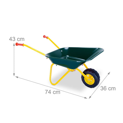 Children's Pink Toy Wheelbarrow – Metal, Rubber Wheel