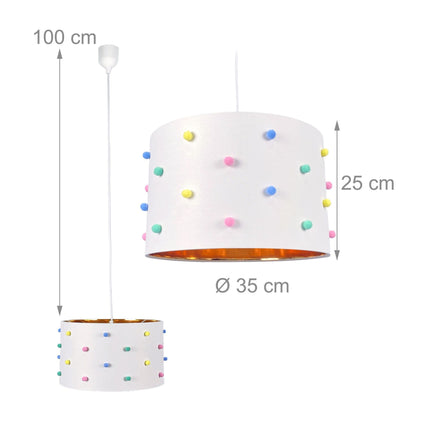 Lampa do dětského pokoje s barevnými bambulemi