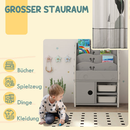 Dětský regál se 2 úložnými zásuvkami – 4patrový organizér