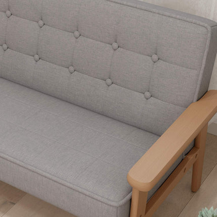Children's Sofa, Velvet Look, Wood Frame, Ages 3-15, Gray