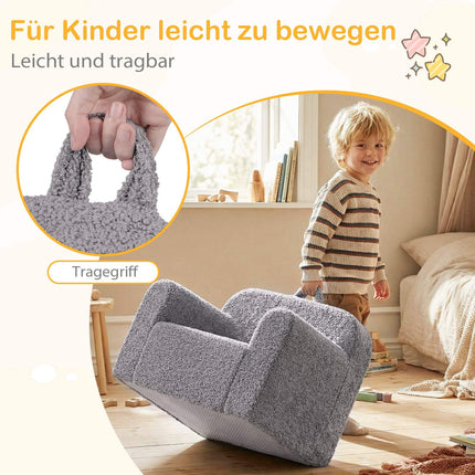 Kinderbank met armleuningen en rugleuning, grijs, 62x40x41 cm
