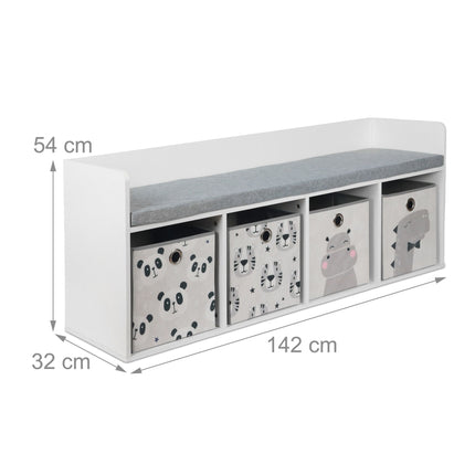Dětská úložná lavice se 4 boxy