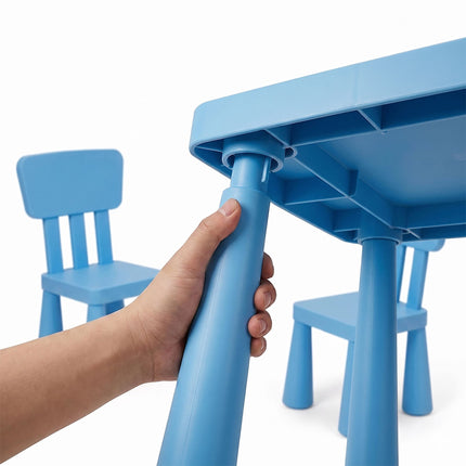 Dětský stolek a židle, 3 díly, modrý plast