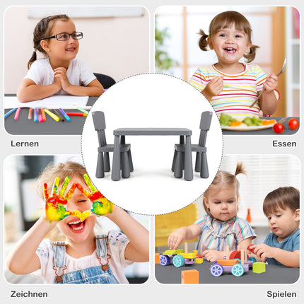 Dětský stolek a židle, plast, šedá, 1-7 let