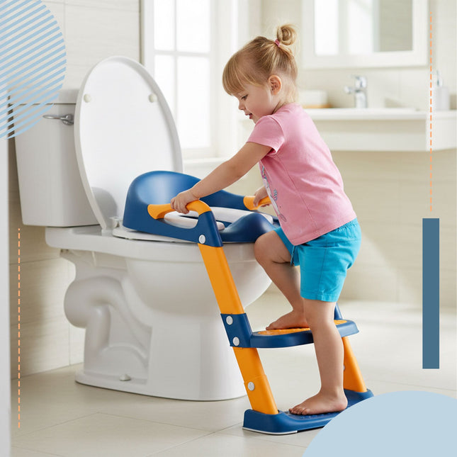 Dětské WC sedátko se schůdky, nastavitelné, protiskluzové