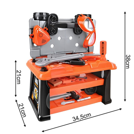 Children's Tool Set 63 Pieces with Toolbox and Battery Drill, DIY Play Set