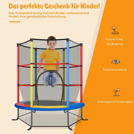 Dětská trampolína s ochrannou sítí, Ø140cm, nosnost 135kg