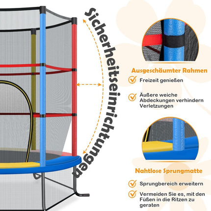 Dětská trampolína s ochrannou sítí, Ø140cm, nosnost 135kg
