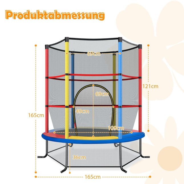Dětská trampolína s ochrannou sítí, Ø140cm, nosnost 135kg
