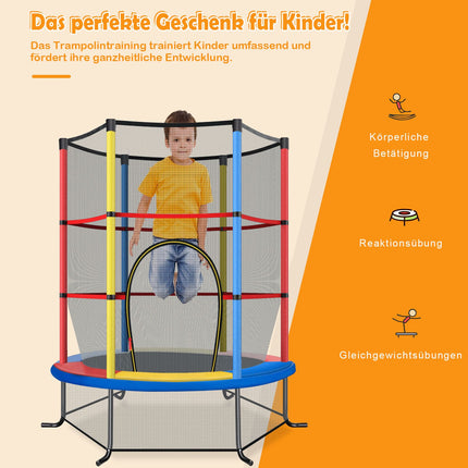 Dětská trampolína s ochrannou sítí, 165cm, nosnost 135kg