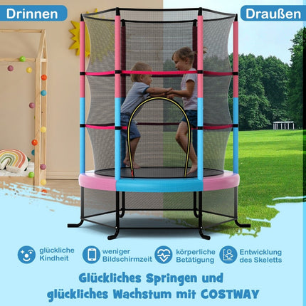Kinder-Trampolin mit Sicherheitsnetz, 165cm, 200kg Belastbarkeit