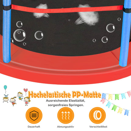 Dětská trampolína s ochrannou sítí, 165cm, modrá