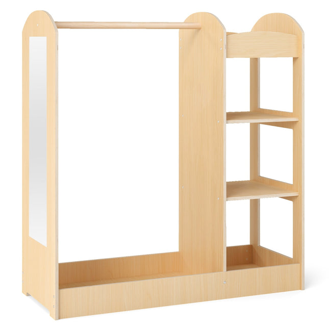 Dětská šatní skříň se zrcadlem, masivní dřevo, 100 cm