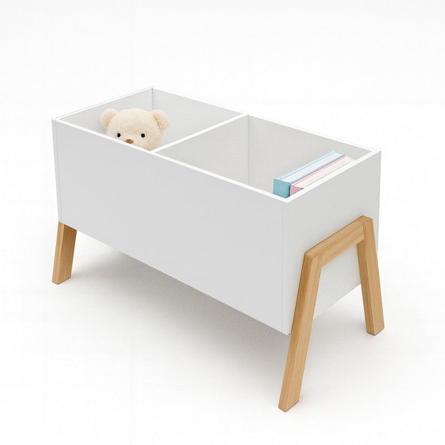 Witte kinderboekenkast, speelgoedopbergkast – Hout, 66,5 cm