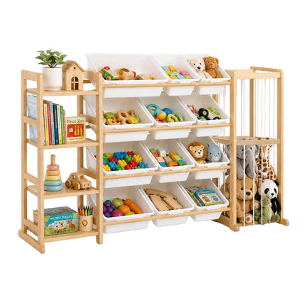 Dětský dřevěný regál s 12 vyjímatelnými boxy
