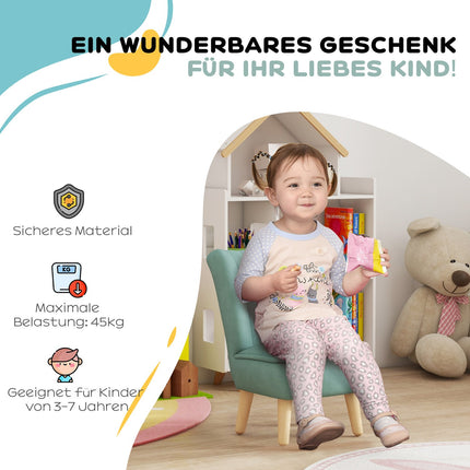 Dětské křeslo ve vzhledu sametu, 3-7 let, světle modré