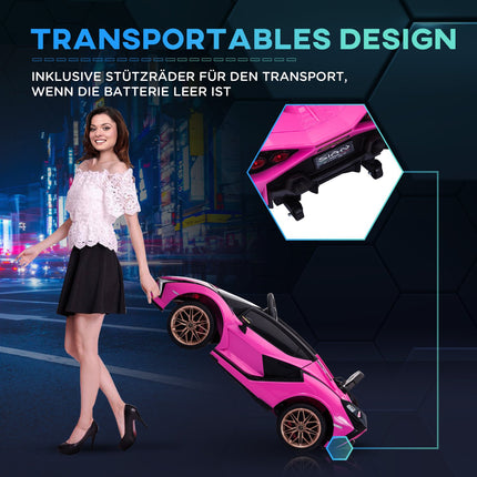 Elektrické auto SUV pro děti – 3 rychlosti, MP3, dálkové ovládání, růžová
