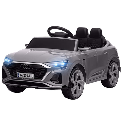 Children's 12V electric car with remote control & music, grey