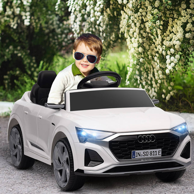 Elektrické autíčko pro děti 12V s dálkovým ovládáním, MP3 a světlomety, bílá
