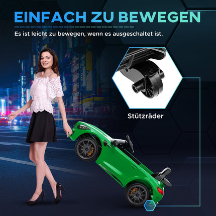 Elektrické auto pro děti, 12V, dálkové ovládání, USB a MP3, zelená