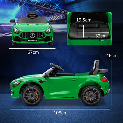 Elektrické auto pro děti, 12V, dálkové ovládání, USB a MP3, zelená