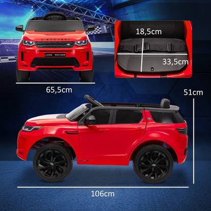 Electric children's car 12V with remote control, LED lights, red