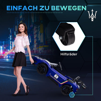 Dětské elektrické auto 12V s dálkovým ovládáním, světly, modré