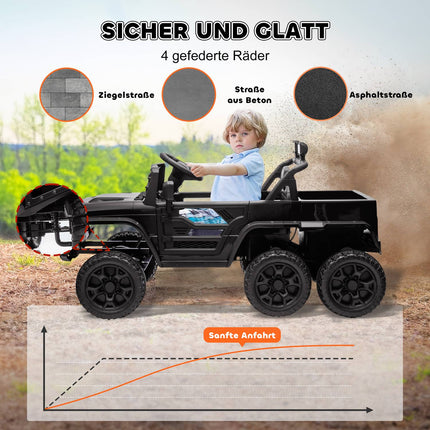 Dětské elektrické auto 12V, dálkové ovládání, LED světla, černé