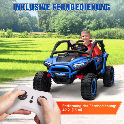 Children's 24V electric car, terrain, music, remote control, blue