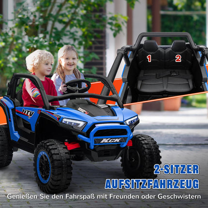 Children's 24V electric car, terrain, music, remote control, blue