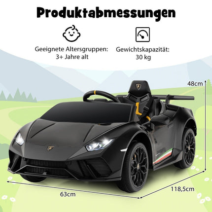 Dětské elektrické auto Lamborghini 12V s dálkovým ovládáním, černé