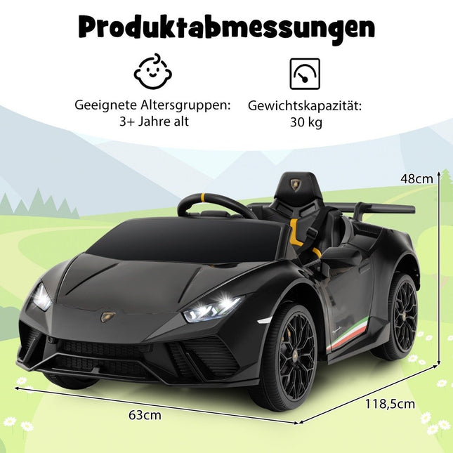 Dětské elektrické auto Lamborghini 12V s dálkovým ovládáním, černé